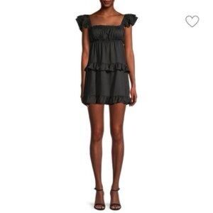 WeWoreWhat Flirty Crinkle Chiffon Ruffle Dress
